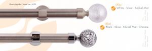 Κουρτινόβεργα Nickel mat - chrome Klio